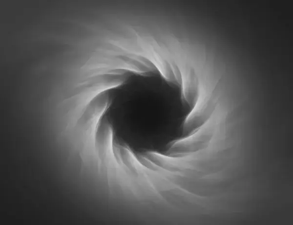 Espiral de luz em tons de cinza, como um portal